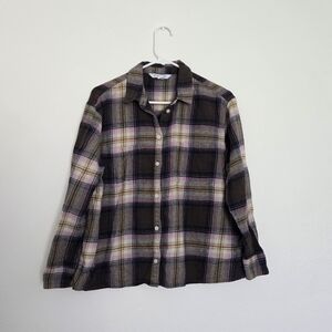 Old Navy Multicolor Plaid The Boyfriend Shirt Size Large